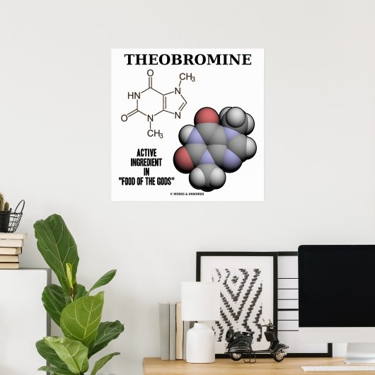 Theobrominschokolade Molekül Wirkstoff Poster (Heimbüro)