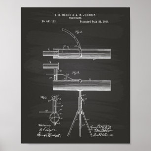Theodolite 1895 Chalkboard für Patentkunst Poster