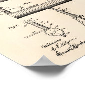 Theodolite 1895 Patent Art Old Peper Poster (Ecke)