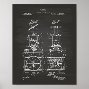 Theodolite 1921 Chalkboard für Patentkunst Poster