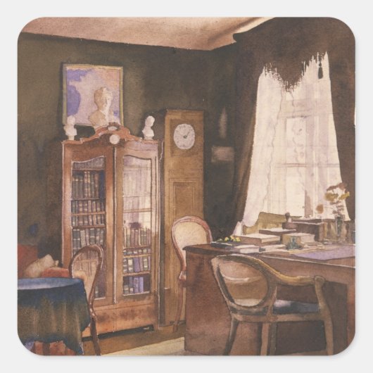 Theodor Fontane-Studie Quadratischer Aufkleber (Vorderseite)