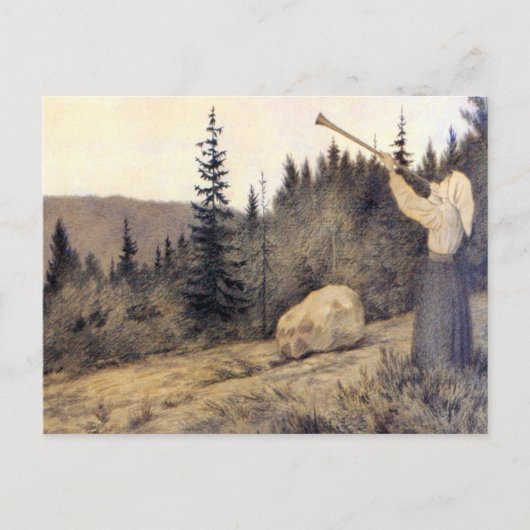 Theodor Kittelsen - Op Under Fjeldet Toner en Lur Postkarte (Vorderseite)