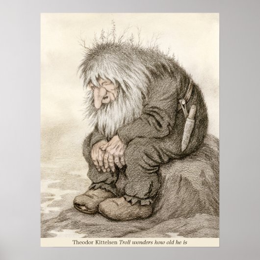 Theodor Kittelsen Troll fragt sich, wie alt CC0232 Poster (Vorne)