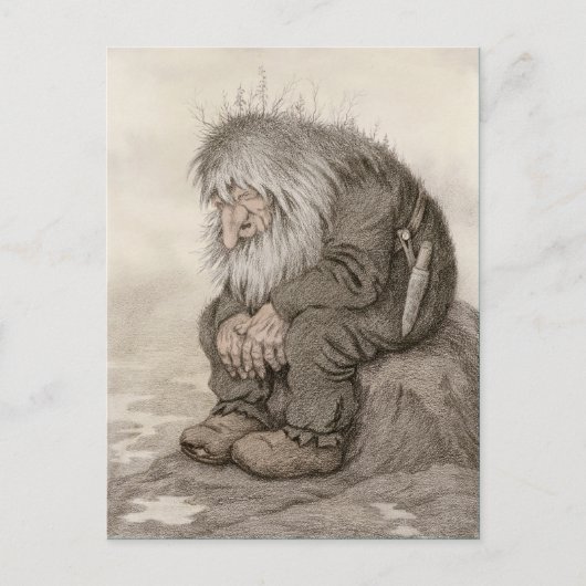 Theodor Kittelsen Troll fragt sich, wie alt der CC Postkarte (Vorderseite)