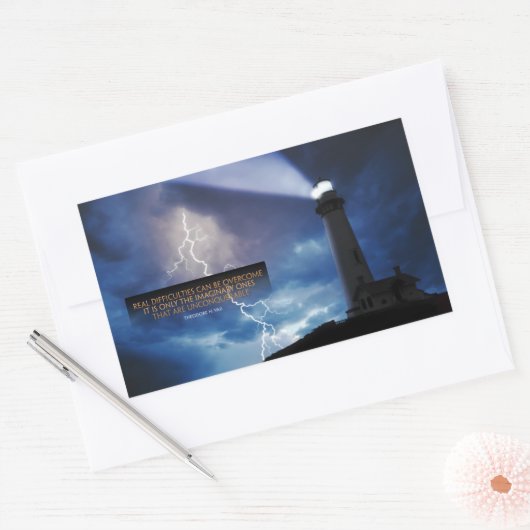 Theodore N. Vail Inspiration Zitat "Overcome" Rechteckiger Aufkleber (Umschlag)