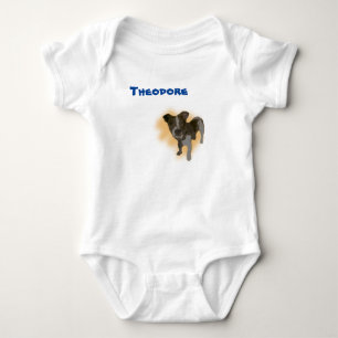 Theodore Name mit Jack Russell, Baby Bodysuit Strampler