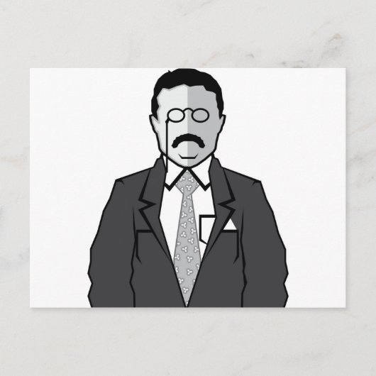 Theodore Roosevelt Cartoon Postkarte (Vorderseite)