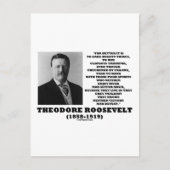 Theodore Roosevelt Dare Mighty Things Triumphs Postkarte (Vorderseite)