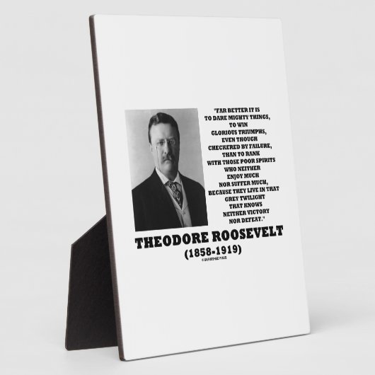 Theodore Roosevelt Dare Mighty Thread Fotoplatte (Seite)