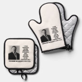 Theodore Roosevelt Doktrin - Zitat zum anstrengend Ofenhandschuh & Topflappen-Set (Vorderseite/Rückseite)