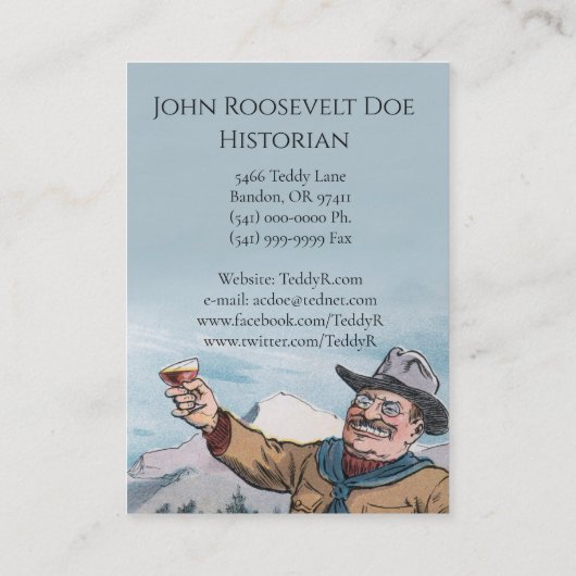 Theodore Roosevelt - Geschichte/Regierungspräsiden Visitenkarte (Rückseite)