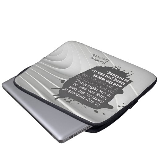 Theodore Roosevelt Inspiration Zitat "Entscheidung Laptopschutzhülle (Vorne Knopf)