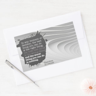 Theodore Roosevelt Inspiration Zitat "Entscheidung Rechteckiger Aufkleber