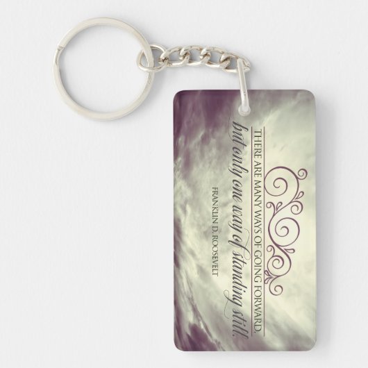 Theodore Roosevelt Inspiration Zitat "Stehend" Schlüsselanhänger (Vorderseite)