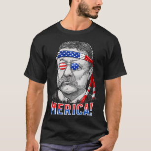 Theodore Roosevelt Merica 4. Juli Men USA USA T-Shirt