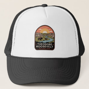 Theodore-Roosevelt-Nationalpark-Bison-Abzeichen Truckerkappe