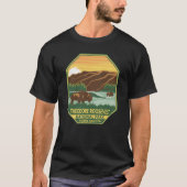 Theodore Roosevelt Nationalpark Bison Retro T-Shirt (Vorderseite)