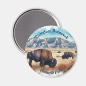 Theodore Roosevelt Nationalpark Bison Souvenir Magnet (Vorderseite/Rückseite)