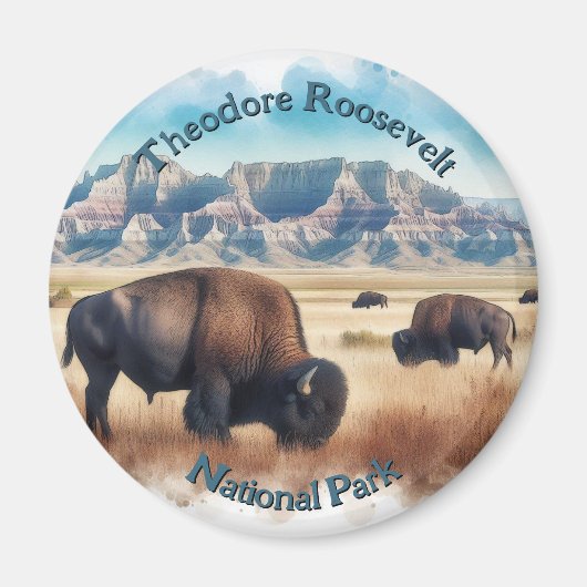 Theodore Roosevelt Nationalpark Bison Souvenir Magnet (Vorne)
