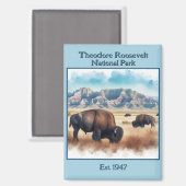 Theodore Roosevelt Nationalpark Bison Souvenir Magnet (Vorderseite/Rückseite)