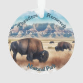 Theodore Roosevelt Nationalpark Bison Souvenir Ornament (Rückseite)
