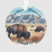 Theodore Roosevelt Nationalpark Bison Souvenir Ornament (Vorderseite)