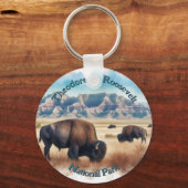 Theodore Roosevelt Nationalpark Bison Souvenir Schlüsselanhänger (Vorderseite)