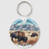 Theodore Roosevelt Nationalpark Bison Souvenir Schlüsselanhänger (Rückseite)