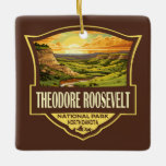 Theodore Roosevelt Nationalpark California Keramikornament<br><div class="desc">Theodore Roosevelt Vektorgrafik Design. Der Park ist ein amerikanischer Nationalpark,  der drei geographisch getrennte Gebiete von Badlands im Western Nord-Dakota umfasst.</div>