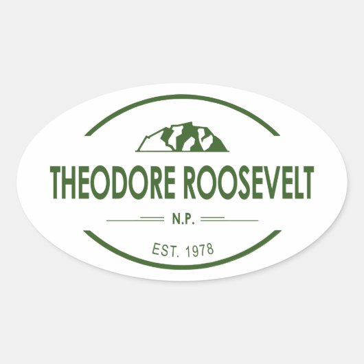 Theodore Roosevelt Nationalpark Ovaler Aufkleber (Vorderseite)