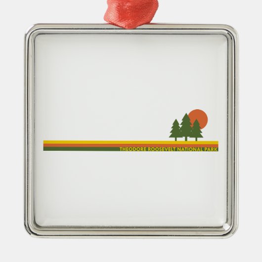 Theodore Roosevelt Nationalpark Pine Trees Ornament Aus Metall (Vorne)