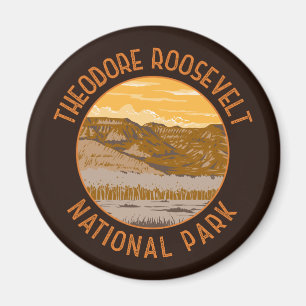 Theodore Roosevelt Nationalpark Retro erschüttert Magnet