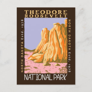 Theodore Roosevelt Nationalpark Retro erschüttert Postkarte