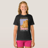 Theodore Roosevelt Nationalpark Retro erschüttert T-Shirt (Vorne ganz)