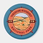 Theodore Roosevelt Nationalpark Retro Kompass Magnet (Vorne)