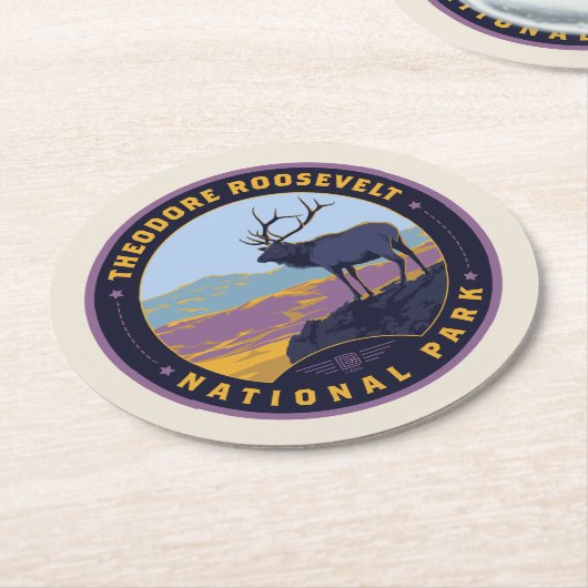 Theodore Roosevelt Nationalpark Runder Pappuntersetzer (Angewinkelt)