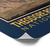 Theodore Roosevelt Nationalpark Vintages Emblem Poster (Ecke)