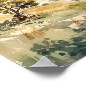 Theodore Roosevelt Nationalpark Watercolor Poster (Ecke)