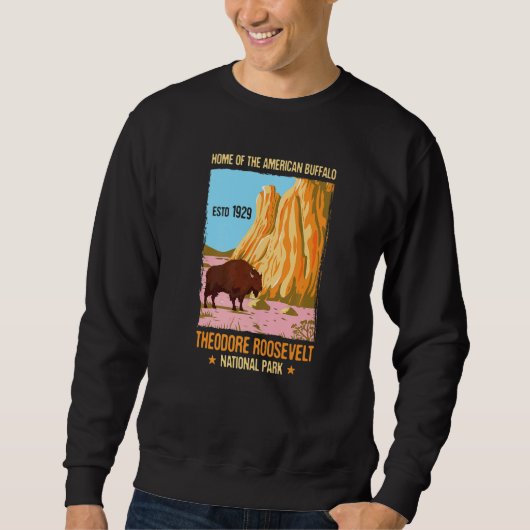 Theodore Roosevelt North Dakota Us National Park V Sweatshirt (Vorderseite)