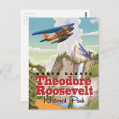 Theodore Roosevelt Park Vintage Reiseplakat Postkarte (Vorne/Hinten)