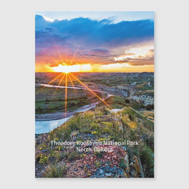 Theodore Roosevelt Park von North Dakota Magnetkarte (Vorderseite)