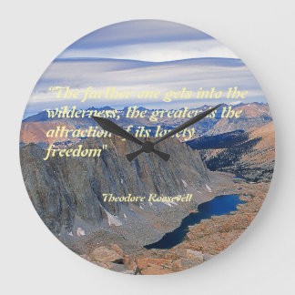 Theodore Roosevelt Quotation Große Wanduhr