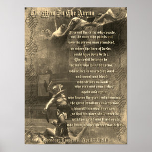 Theodore Roosevelt sepia Poster