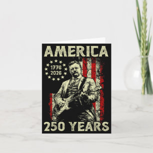 Theodore Roosevelt spielt Gitarre Amerika 250 Karte