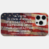 Theodore Roosevelt Wahlquote US-Flagge Case-Mate iPhone Hülle (Rückseite (Horizontal))