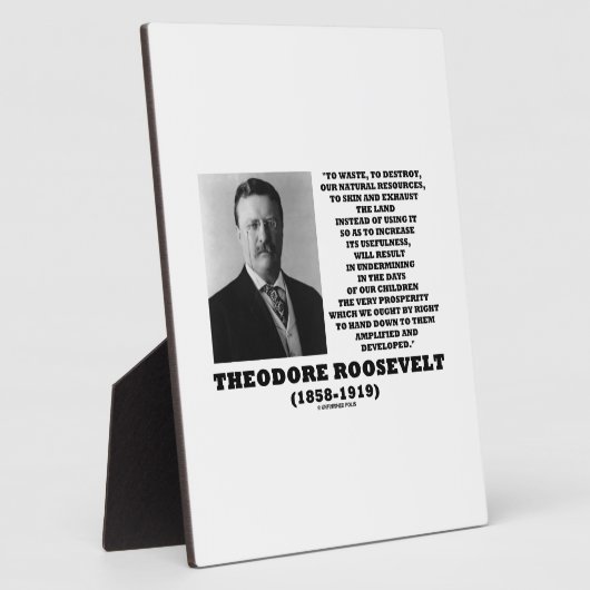 Theodore Roosevelt Waste Zerstörung natürlicher Re Fotoplatte (Seite)