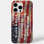 Theodore Roosevelt Zitat über den Hintergrund von Case-Mate iPhone Hülle (Rückseite)