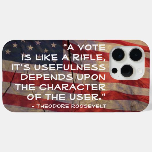 Theodore Roosevelt Zitat über den Hintergrund von Case-Mate iPhone Hülle (Rückseite (Horizontal))