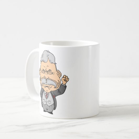 Theodore- Rooseveltzitat-Tasse Kaffeetasse (Vorderseite Links)