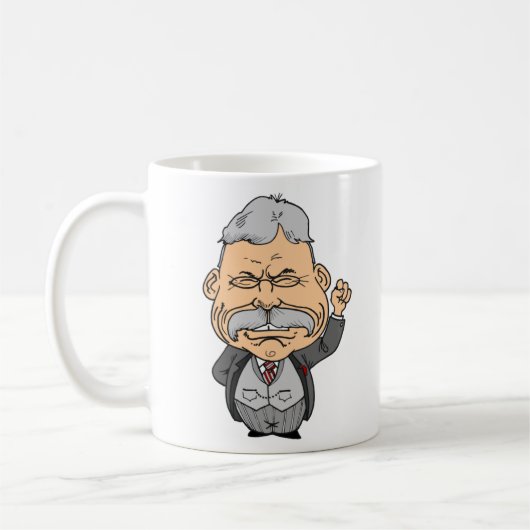 Theodore- Rooseveltzitat-Tasse Kaffeetasse (Links)